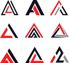 Letter A abstract vector logo Design Set, the letter A shape Logo Design, Design for Business Logo