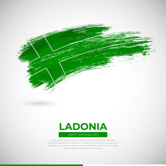 Happy national day of Ladonia country. Creative grunge brush of Ladonia flag illustration