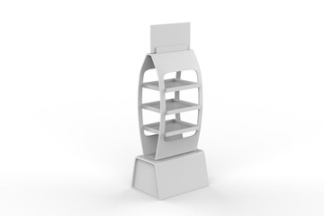 Display stand, retail display stand for product , display stands isolated on white background. 3d illustration