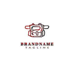 backpack logo cartoon icon design template vector illustration