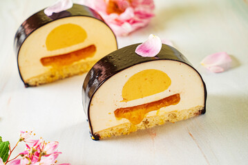 french vegan pastry with coconut cream