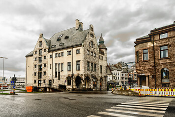 Obraz premium Ålesund, a commercial port city on the west coast of Norway