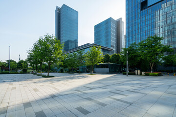 Financial center square and office building in Ningbo, China