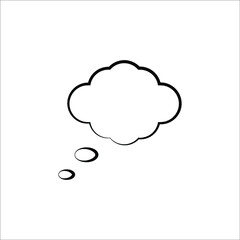 Think bubble icon. Trendy think bubble in flat style. Modern template for social network and label on white background
