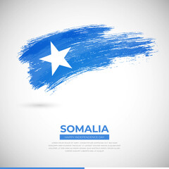 Obraz na płótnie Canvas Happy independence day of Somalia country. Creative grunge brush of Somalia flag illustration