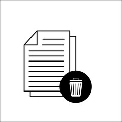 Deleting document or file. Deleting process.