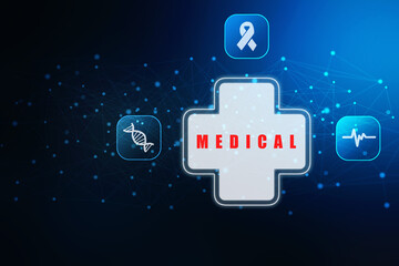 Obraz premium 2D illustration medical structure background 