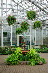The central fountain in the seasonal greenhouse at the Frederik Meijer gardens