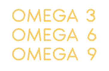 Omega Nutrients and Vitamin pill capsule. Shining golden essence droplet. Beauty treatment nutrition skin care design. Vector illustration.