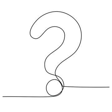 recommend clip art: Question Mark continuous line one line drawing isolated vector illustration