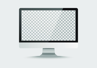 computer desktop blank screen. Flat isolated display electronic device illustrator. Object with shadow vector.