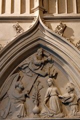 Obraz premium Jacques Coeur Palace, Bourges, France. Chapel tympanum