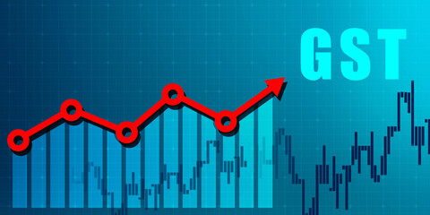 2d rendering Stock market online business concept. business Graph 
