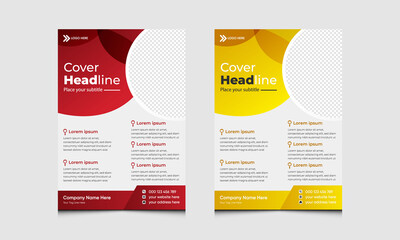Flyer Template, Corporate Business flyer template, vector design,  Geometric shape used for business poster layout, corporate banners,  IT Company flyer, and leaflets. Graphic design layout with train