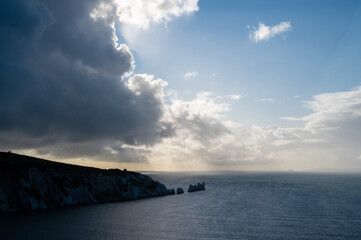 The Needles on the Isle of Wight of the south coast of the UK.