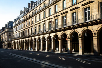 Fototapeta na wymiar Paris, France. Rivoli street during the May 2020 lockdown.