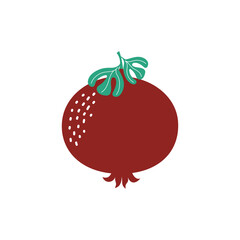 vector illustration with cartoon pomegranate fruit isolated