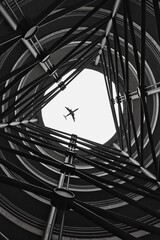 airplane and architecture black and white abstract