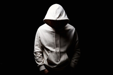 Plakat Man in Hood. Boy in a hooded sweatshirt