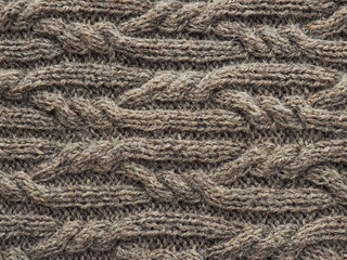 texture of woolen fabric knitted with knitting needles