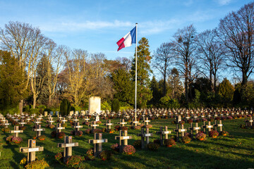 City of Paris cemetery, Bagneux, Hauts-de-Seine, France. Military graves