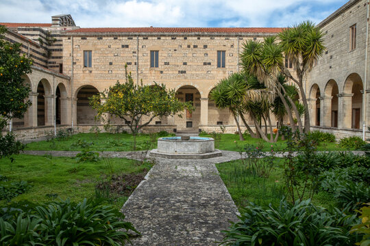 San Pietro di Sorres basilica, Sardinia, Italy. Cloister