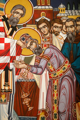 Fresco in Saint Sava church, Beograd, Serbia