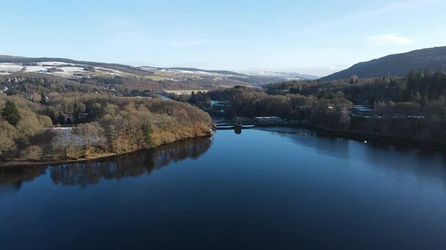 View for Pitlochry Dam in Scotland River Tummel