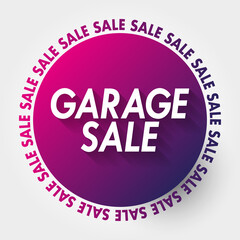 GARAGE SALE tag banner, business concept background