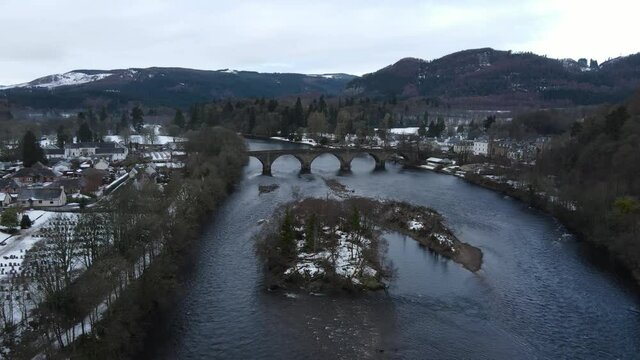 Dunkeld, Bridge Street, River Tay, Scotland
