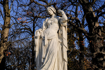 Statue of Clemence Isaure in the Luxembourg garden, Paris, France