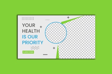 Medical Healthcare Youtube thumbnail template design and web banner