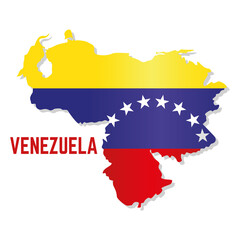 Isolated map with flag of Venezuela Vector illustration