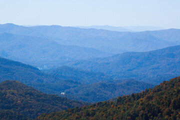 Fototapeta na wymiar Mountains from the Great Smoky Mountains