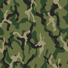 
Green camouflage texture, military vector pattern, ornament. Stylish print.