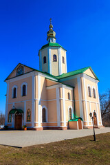 Naklejka premium Holy Trinity Motroninsky convent in Kholodny Yar, Ukraine