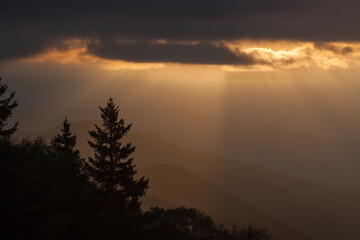 Fototapeta na wymiar Great Smoky Mountains at sunrise