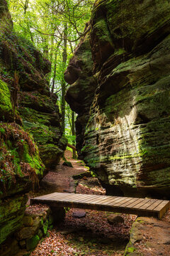 Beautiful mullerthal hiking trail in Berdorf, Luxembourg, Europe