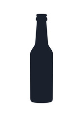 Beer bottle icon. (Beer bottle vector silhouette)
