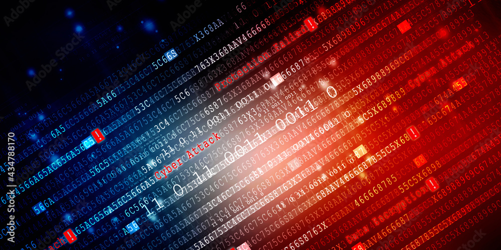 Poster 2d illustration abstract digital binary data on computer screen