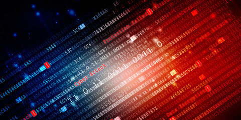 2d illustration abstract digital binary data on computer screen
