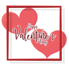 Happy valentines day card with hearts Vector illustration