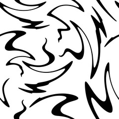 Seamless abstract pattern with black shabby lines on white background.