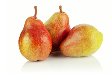 Red pears on a white background