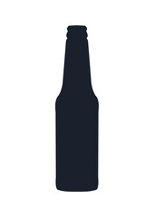 Beer bottle icon. (Beer bottle vector silhouette)