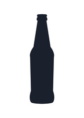 Beer bottle icon. (Beer bottle vector silhouette)
