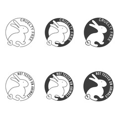No animals testing icon design. Not tested sign. Animal cruelty free icon. Product not tested on animals symbol. Can be used as sticker, logo, stamp, icon
