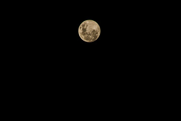 Full moon on black background