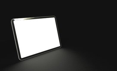 Tablet 3d computer with blank screen illustration