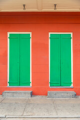 Green Doors in the French Quarter in new Orleans